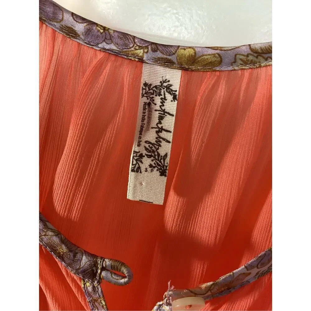Free People Intimately Bali Sweet Nothing Mini Dress S Coral